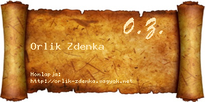 Orlik Zdenka névjegykártya